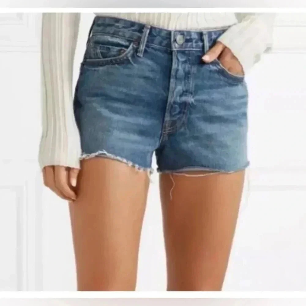 Woman GRLFRND Turn Blue Cindy Denim Cut Off Jean Shorts Sz 26 EUC USA cotton